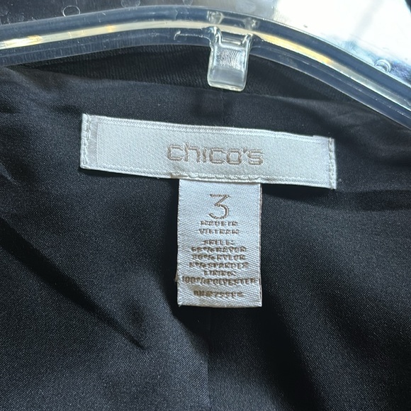 Chico's Size 3 Black Cropped Jacket  EUC - Picture 2 of 5
